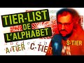 Tierlist de lalphabet je perds mon sang froid