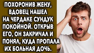 После всего он нашел на чердаке сундук. Открыв его, он понял, куда пропала их...