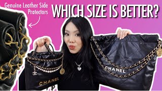 CHANEL 22 BAG UPDATE: SMALL vs MINI Comparison + Side Protectors Prevent Wear & Tear! FashionablyAMY