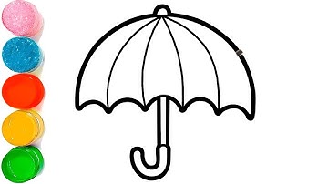 How To Draw Cute Umbrella Drawing | How To Draw Umbrella Easy | Rainbow Umbrella Drawing