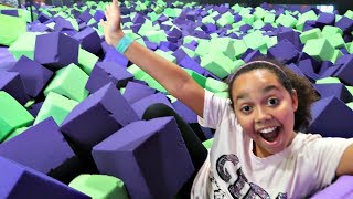 crazy trampoline park hide and seek toys andme family fun video