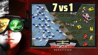 C&C Red Alert Remastered | 7 vs 1 Hard Enemies | (Greece)