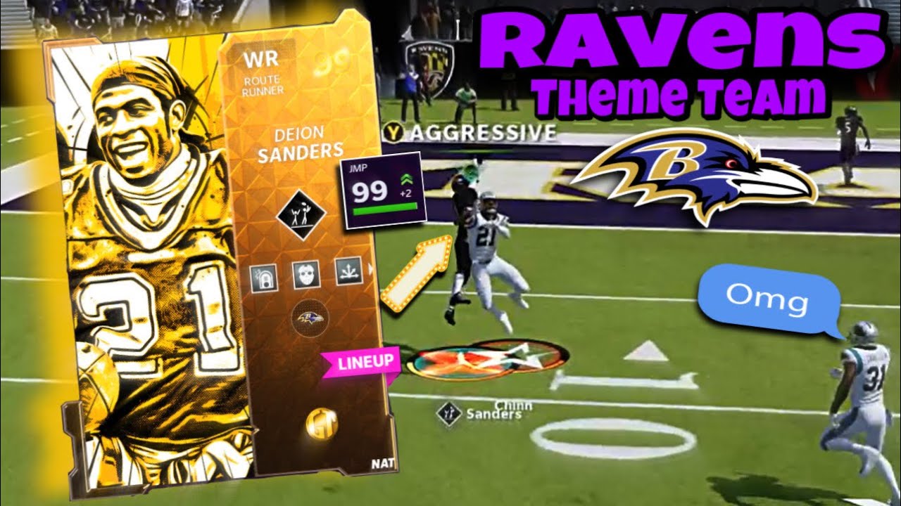 Golden Ticket Deion Sanders is Unstoppable on Ravens Theme Team, Madden 22  Gameplay