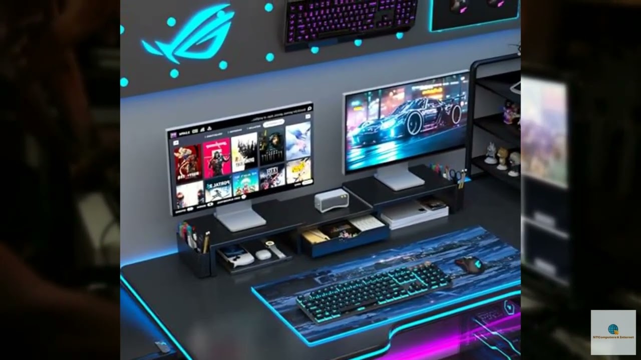 Review - gianotter Dual Monitor Stand Riser, Desk Organizer With Drawer and 2 Pen Holders