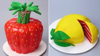 Satisfying Fondant Fruit Cake Recipes | So Tasty Colorful Cake Decorating Tutorial