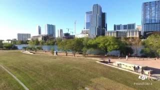 Auditorium Shores Aerial DJI Phantom 4 Drone 4k Footage Austin Skyline 3-12- 2017