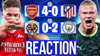 Thumbnail for ARSENAL SMELT BLOOD TONIGHT! Arsenal 4-0 Atletico Madrid | HAALAND AGAIN! Villarreal 0-2 Man City