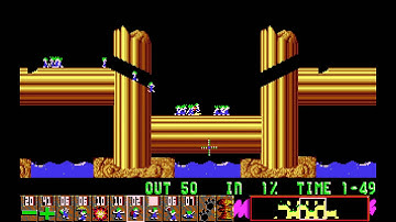 Lemmings - Tricky Level 30: "The Crankshaft" (1991) [MS-DOS]