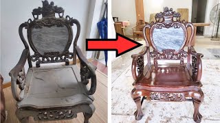 Thrift Store Score Challenge. Old Chair Restoration  Amazing Restoration