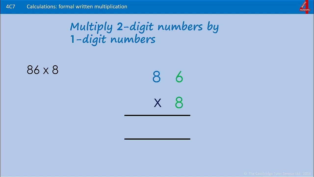 How to do Short Multiplication (2 digit number x 1 digit number) YouTube