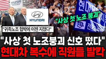 "사상 첫 노조붕괴 신호 발생" 이제는 후회해도 소용없다 현대차 초강수에 직원들 발칵 현대차의 복수 [이슈임당]
