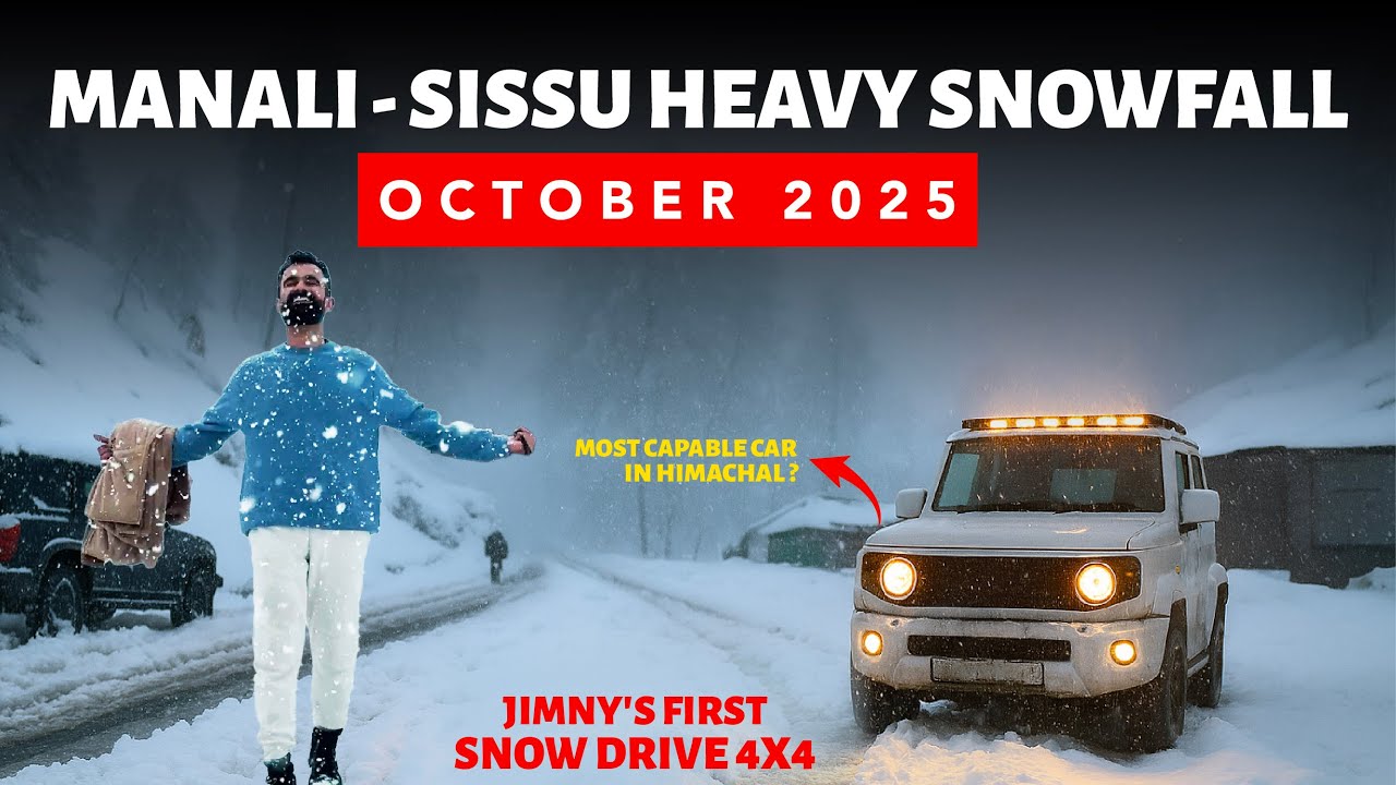 Manali's First Snowfall 2025 | 07 October | Jimny's First Snow drive to Sissu - The White Winterland