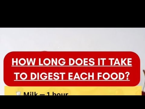how long does it take to digest each food