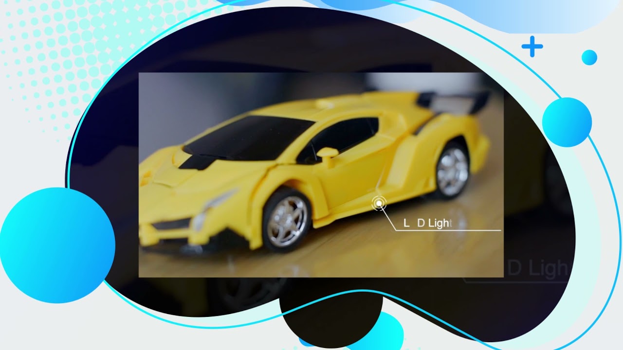 Remote Control Car Transforming Robot RC Car for Kids, 2.4GHz 1:18 Scale Transform Car Vehicle with One Button Deformation & 360°Rotating Drifting, R