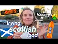 Trying Scottish Food in Edinburgh 🏴󠁧󠁢󠁳󠁣󠁴󠁿haggis, deep fried mars bar, irn bru...