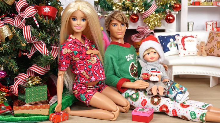Mama Barbie y Bebe Barbie Rutina de Mañana en Navidad