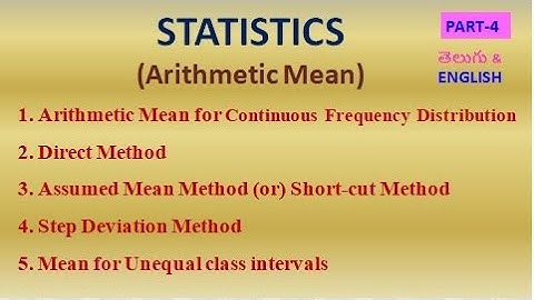 STATISTICS PART4 || MEAN FOR CONTINUOUS FREQUENCY DISTRIBUTION,DIRECT, ASSUMED MEAN,STEP-DEVIATION..