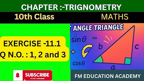 Class 10 | Trignometry | Exercise 11.1 | TS | AP | STATE BOARDS 