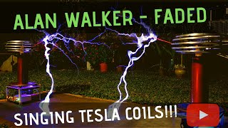 Alan Walker - Faded on Twin Singing Tesla Coils (Bobinas de Tesla)