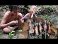Primitive Technology - Squid Recipe Cooking on Water Flow