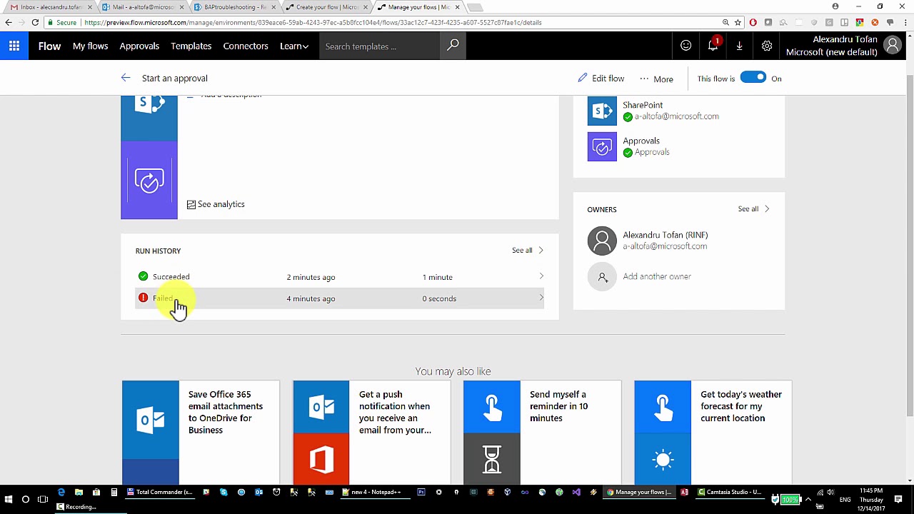 Microsoft Flow Approvals - Start an approval - YouTube