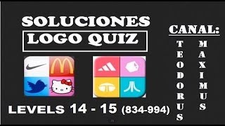 Soluciones Logo Quiz  nivel 14 - 15 respuestas 834 - 994