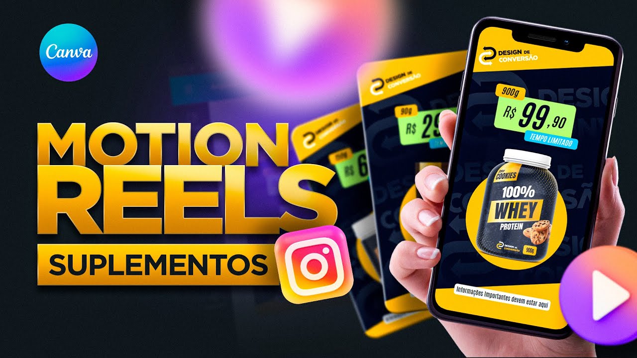 Motion Reels para LOJA de SUPLEMENTOS no Canva