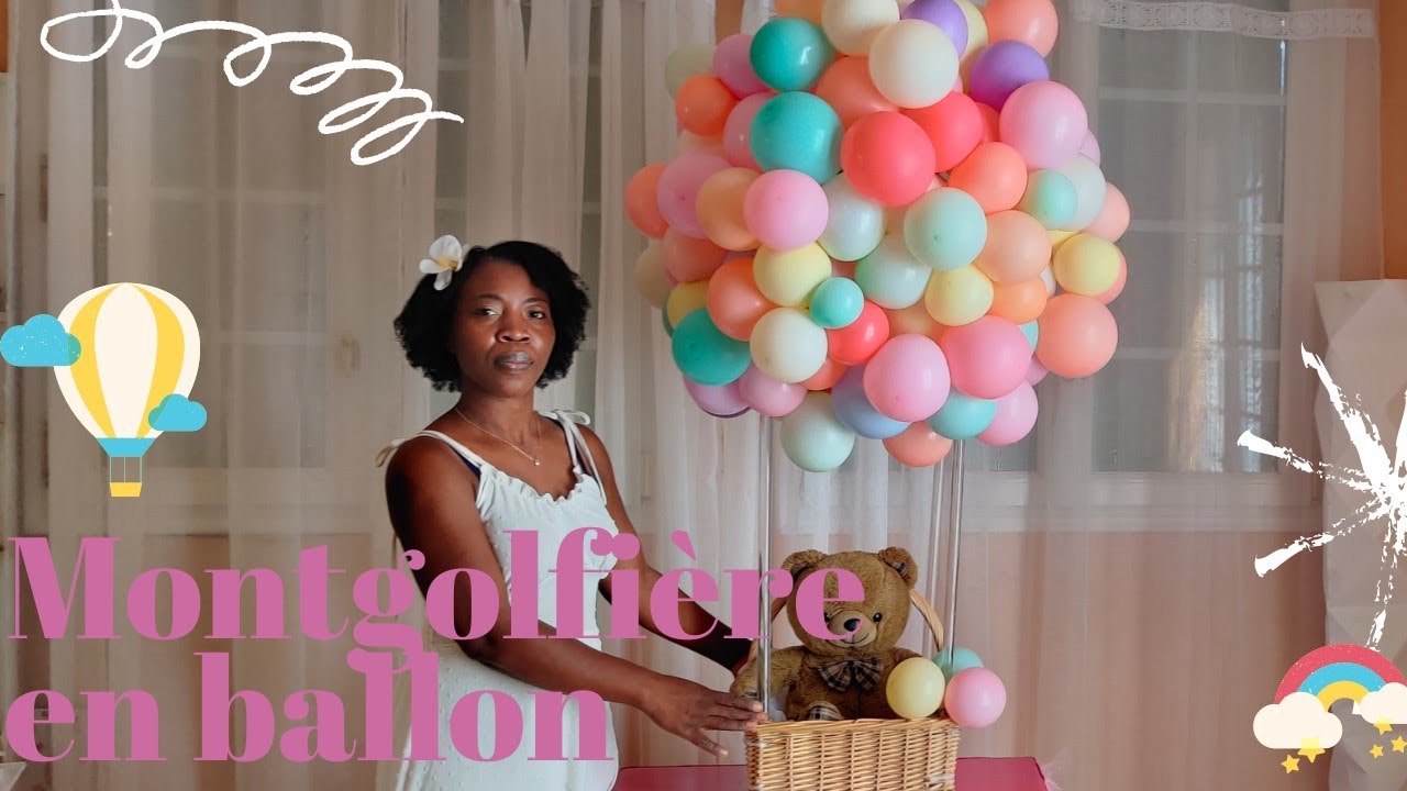 décoration ballon-balloon decoration baby shower #mongolfiere
