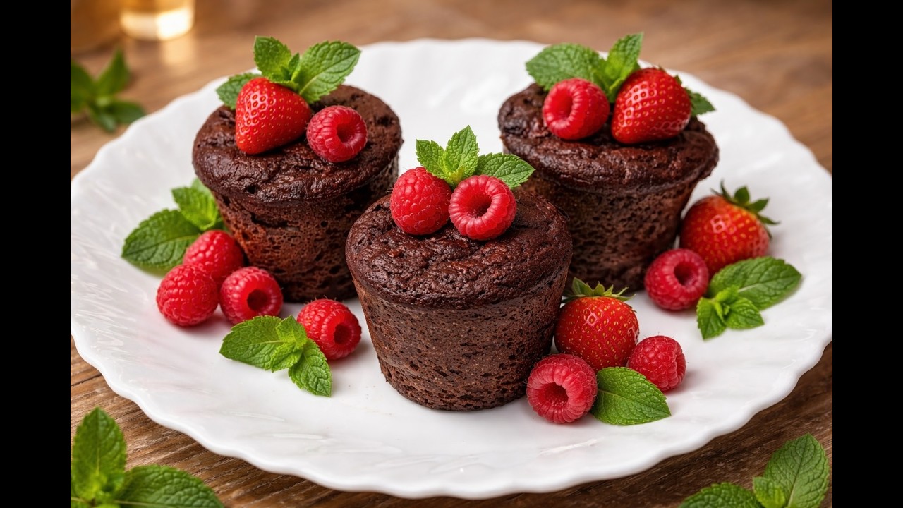 Шоколадный фондан без муки и сахара