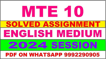 mte 10 solved assignment 2024 | mte 10 solved assignment in english 2023-24 | mte 10 2024