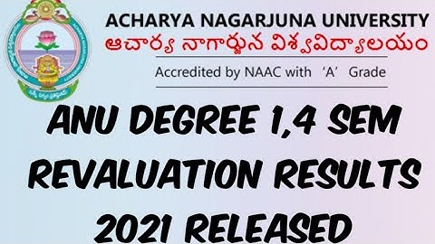 ANU Degree 1,4 Sem Revaluation Results 2021 Released//Direct links to check Result