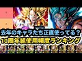 環境変化で使用率高いキャラが激変!10周年イヤーキャラ達の現在の使用頻度ランキング【ドッカンバトル】【Dragon Ball Z Dokkan Battle】