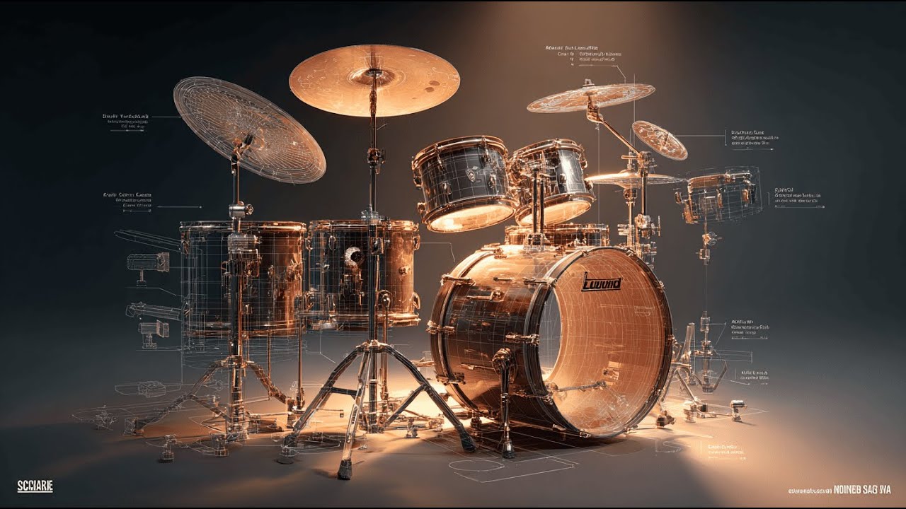 Blueprint of Funk Groove – 70s Ludwig Drum Kit in Glowing Detail