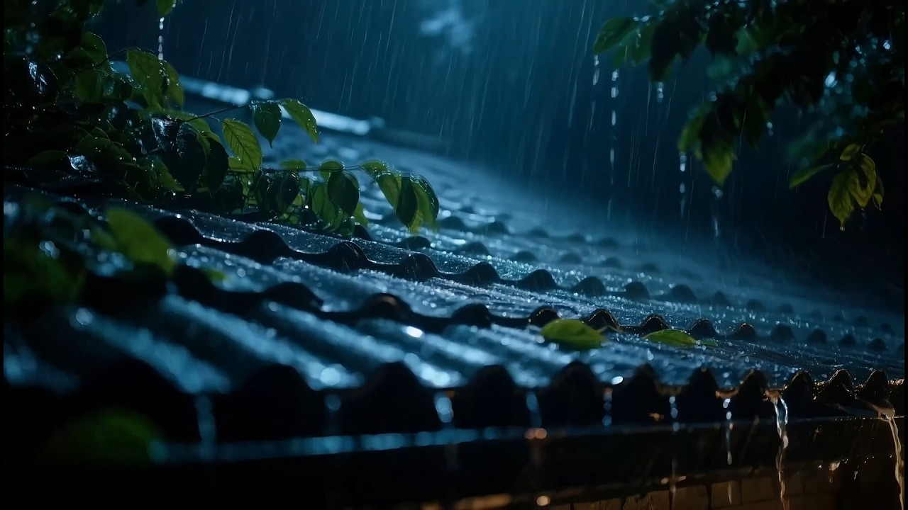 Night Rain on the Roof for Sleeping Fast, Anxiety Relief, Calm Night Vibes