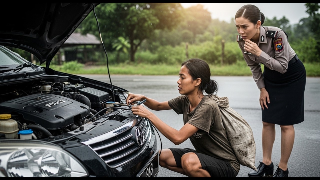 “Tak Ada yang Percaya Gadis Pemulung Ini… Sampai Polisi Kaya Itu Terdiam di Tengah Hujan”