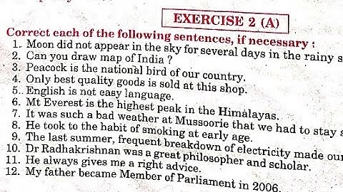 Syntax Exercise 2 A / Use of A, An  & The from excellent book class 12 solved by Ramesh Sir/