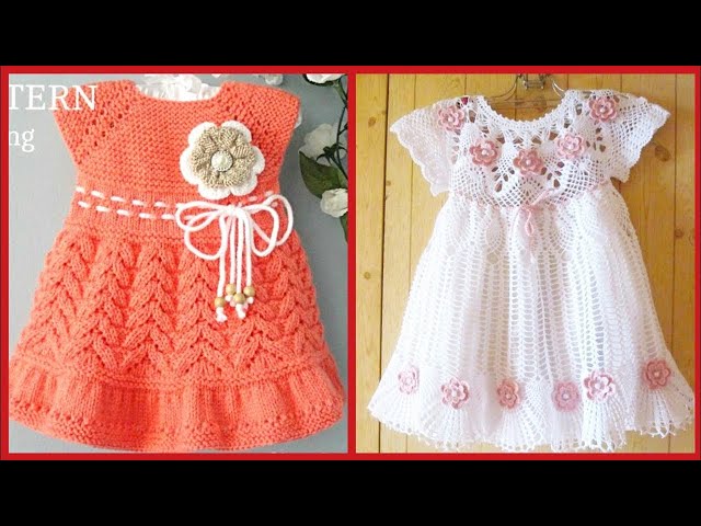 Hand knitted minnie baby woolen frock