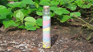 Colour sand bottle art with chalk powder