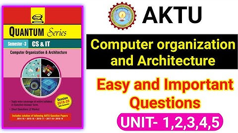 COA AKTU  Important Questions UNIT 1 2 3 4 5