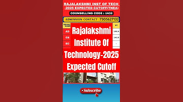 Rajalakshmi Institute Of Technology-2025 Expected Cutoff #rajalakshmiengineeringcollege #tnea2024