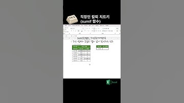 액셀 조건부 합계? 이거 모르면 손해 / sumif 함수 / 엑셀 칼퇴 치트키 #excel #exceltips #엑셀함수