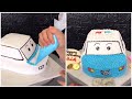 Cách làm bánh kem xe ô tô - how make a car cake - by DieuLinhCake