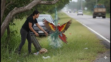 Rescuing a Parrot Trapped in Nets