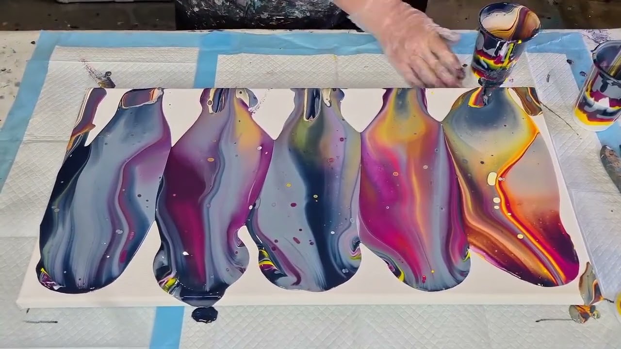 #1829 Incredible Five Flip Cup Acrylic Pour!