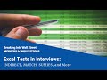 Excel Tests in Interviews: INDIRECT, MATCH, SUMIFS, and More