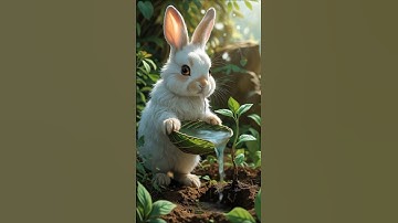 The rabbit plants an carrot and brings it in a tractor  #ai​ #rabbit #tree​