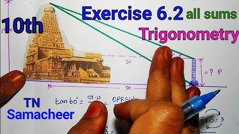 TN Samacheer 10th Maths| Exercise 6.2(All sums) | Trigonometry |Trigonometry identities|New syllabu