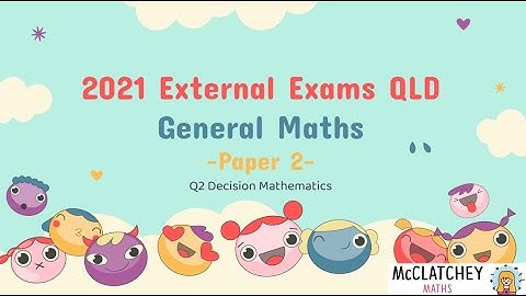 2021 General Maths QLD Paper 2 Q2: Decision Mathematics