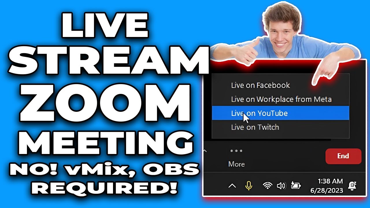 Live Stream Zoom Meeting On Facebook YouTube NO! vMix, OBS Required! 