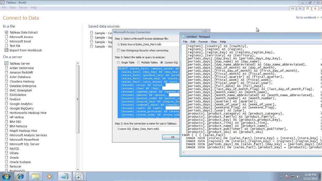 Tableau Custom SQL with Parameters - YouTube